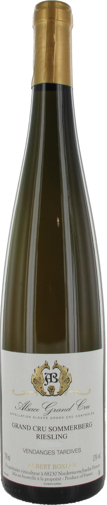 2020 Riesling Grand Cru Sommerberg Vendanges Tardives, Albert Boxler bottle shot.