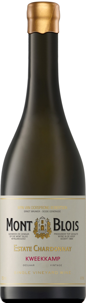 2017 Kweekkamp Chardonnay, Mont Blois, Robertson bottle shot.
