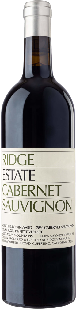 2022 Estate Cabernet Sauvignon, Ridge Vineyards, Santa Cruz Mountains bottle shot.