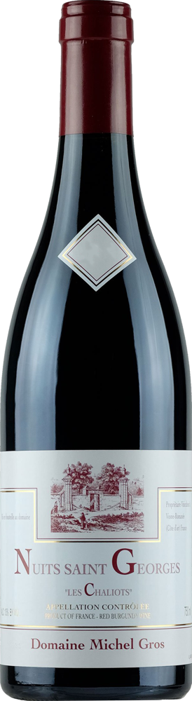 2021 Nuits-St-Georges Les Chaliots, Domaine Michel Gros bottle shot.