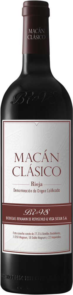 2019 Macán Clásico, Bodegas Benjamin Rothschild & Vega Sicilia II bottle shot.