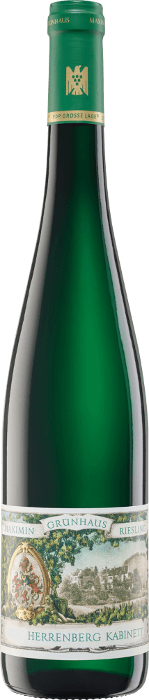 2023 Herrenberg Riesling Kabinett, Weingut Maximin Grünhäuser, Mosel bottle shot.