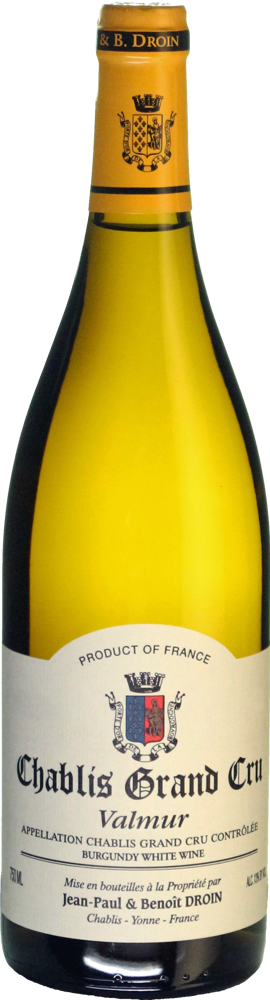 2015 Chablis Grand Cru Valmur, Jean-Paul & Benoît Droin bottle shot.