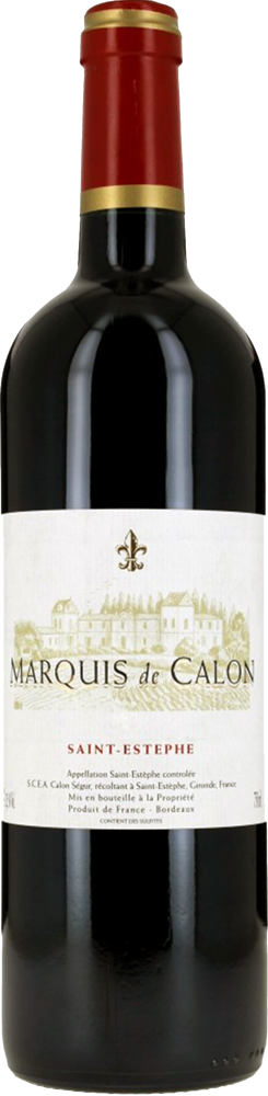 2021 Marquis de Calon, Saint-Estèphe bottle shot.