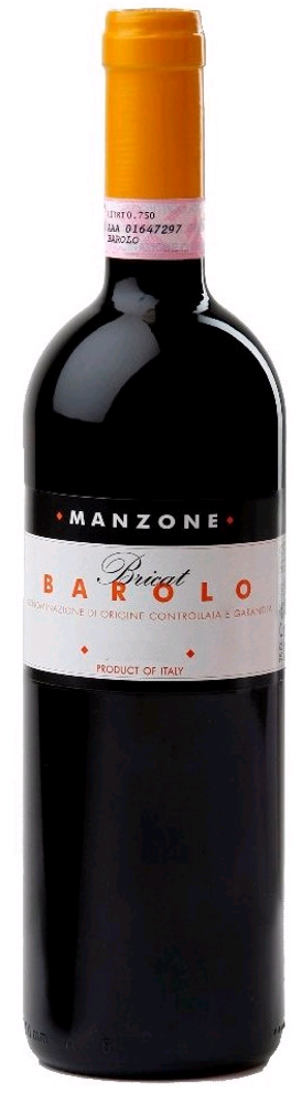 2017 Barolo Bricat, Giovanni Manzone, Piedmont bottle shot.