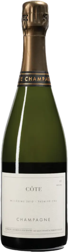 2010 Côte 1er Cru, Vertus, Champagne Les Mont Fournois bottle shot.