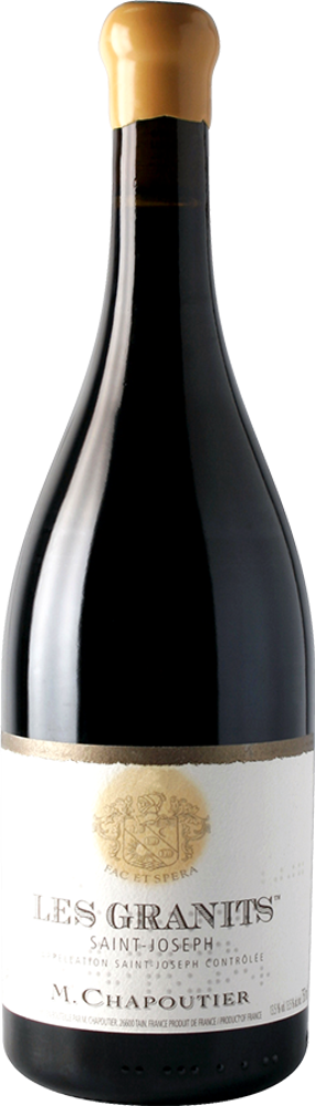 2021 Saint-Joseph Les Granits Rouge, M. Chapoutier bottle shot.