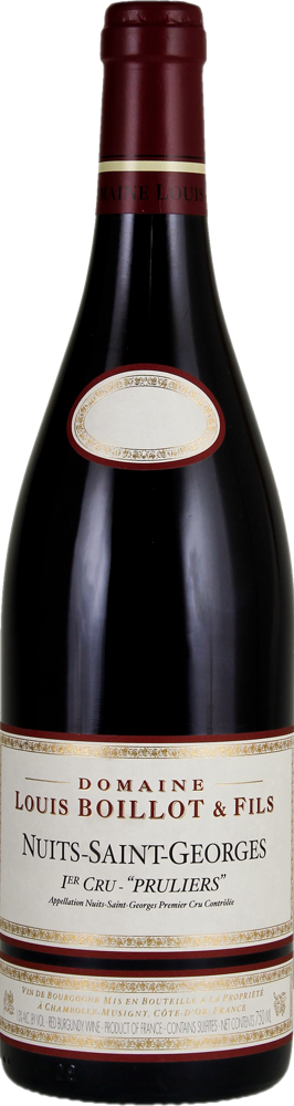 2023 Nuits-St-Georges 1er Cru Les Pruliers, Louis Boillot bottle shot.