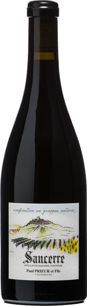 2021 Sancerre Rouge Vinification en Grappes Entières, Domaine Paul Prieur et Fils bottle shot.