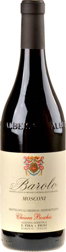2019 Barolo Mosconi, E Pira di Chiara Boschis, Piedmont bottle shot.