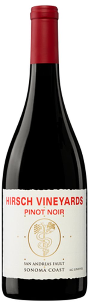 2020 San Andreas Fault Estate Pinot Noir, Hirsch Vineyards, Sonoma Coast bottle shot.