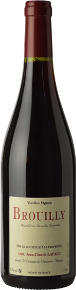 2023 Brouilly Vieilles Vignes, Jean-Claude Lapalu, Beaujolais bottle shot.