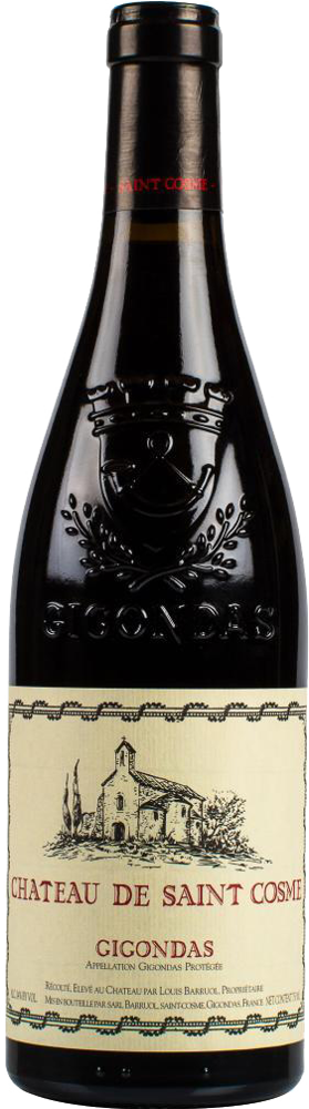 2023 Gigondas, Château de Saint Cosme bottle shot.
