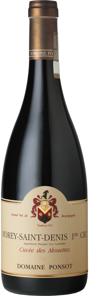 2023 Morey-St-Denis 1er Cru Cuvée des Alouettes, Domaine Ponsot bottle shot.