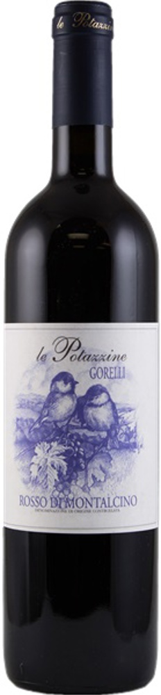 2017 Rosso di Montalcino Le Potazzine, Gorelli, Tuscany bottle shot.