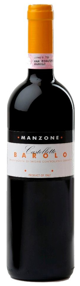 2021 Barolo Castelletto, Giovanni Manzone bottle shot.