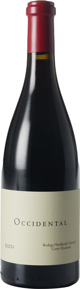 2022 Bodega Headlands Vineyard 'Cuvée Elizabeth' Pinot Noir, Occidental, Sonoma Coast bottle shot.