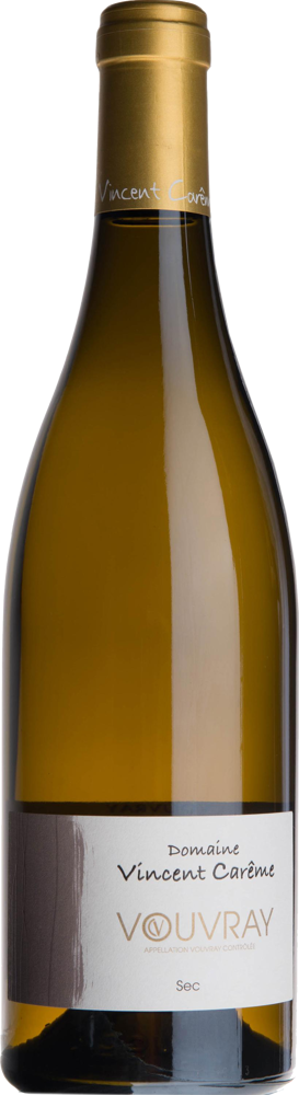 2020 Vouvray Sec, Domaine Vincent Carême bottle shot.