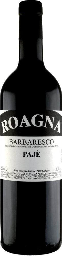 2017 Barbaresco Pajè, Roagna bottle shot.