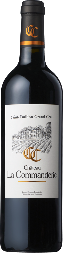 2020 Château La Commanderie, Grand Cru Classé St-Emilion bottle shot.