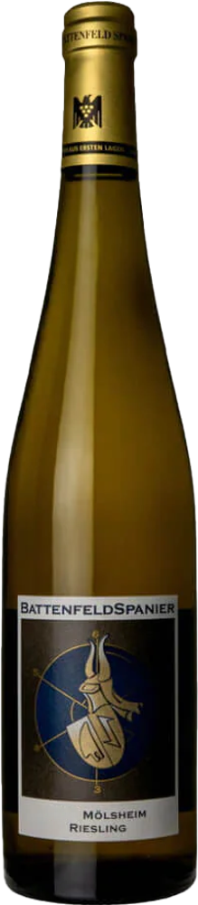 2022 Mölsheim Riesling Trocken, Battenfeld-Spanier, Rheinhessen bottle shot.