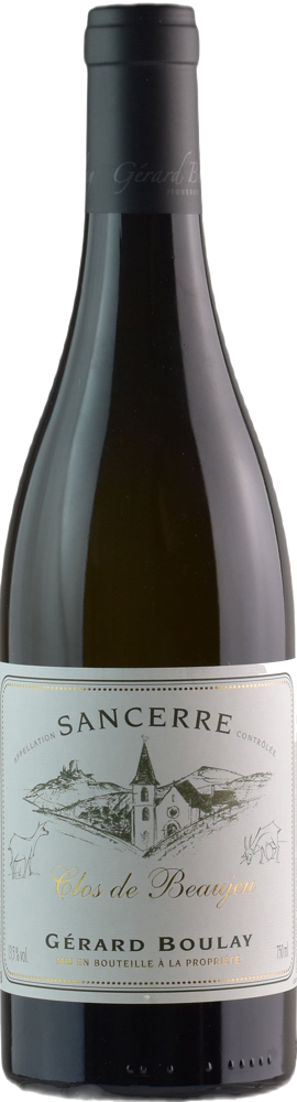 2019 Sancerre Clos de Beaujeu, Domaine Gérard Boulay bottle shot.