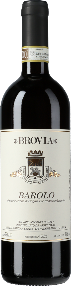 2021 Barolo, Brovia, Piedmont bottle shot.