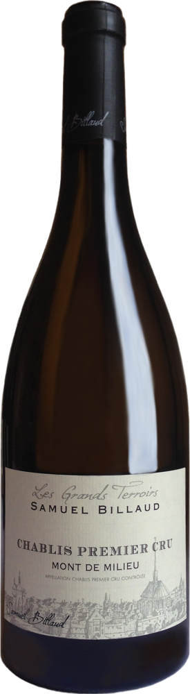 2023 Chablis 1er Cru Mont de Milieu, Samuel Billaud bottle shot.