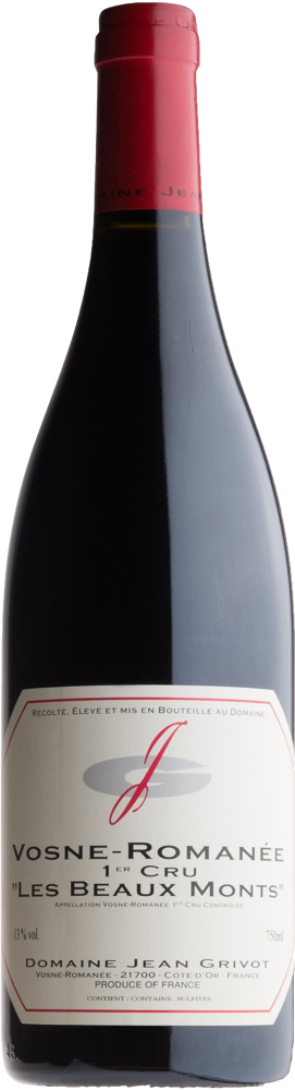 2018 Vosne-Romanée 1er Cru Les Beaux Monts, Jean Grivot bottle shot.