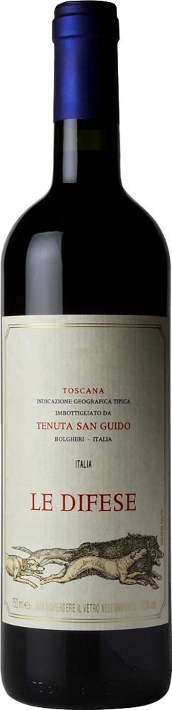 2019 Le Difese, Tenuta San Guido, Tuscany bottle shot.