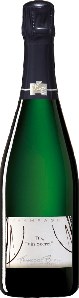 N/V Dis, 'Vin Secret' Extra Brut, Françoise Bedel bottle shot.