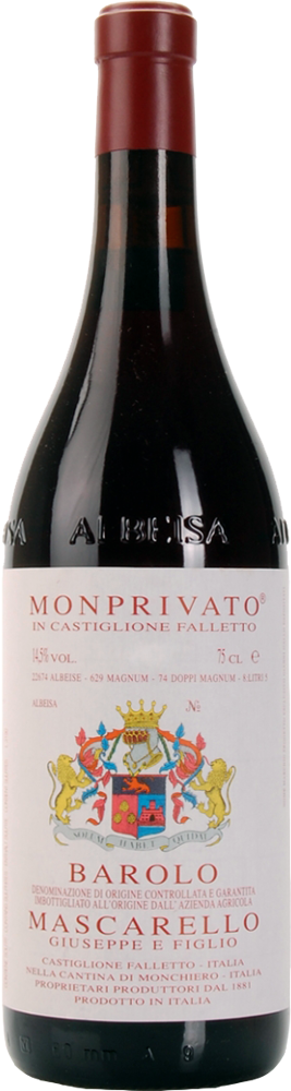 2019 Barolo Monprivato, Giuseppe Mascarello, Piedmont bottle shot.