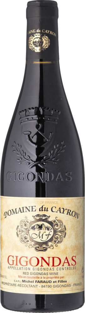 2021 Gigondas, Domaine du Cayron bottle shot.