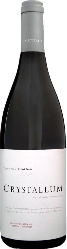 2018 Peter Max Pinot Noir, Crystallum, Walker Bay bottle shot.
