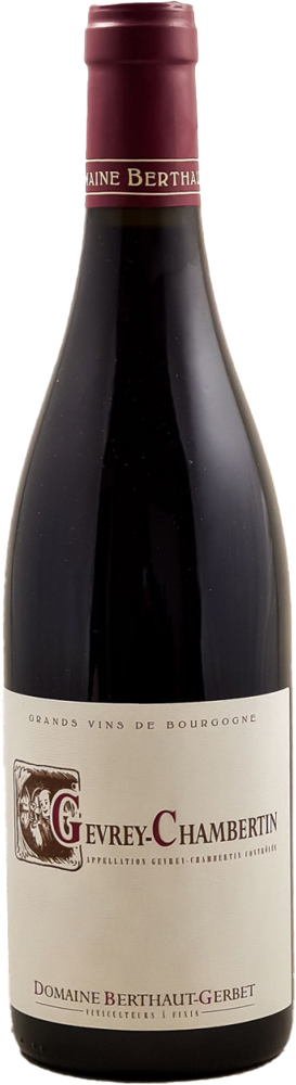 2023 Gevrey Chambertin, Domaine Berthaut-Gerbet bottle shot.