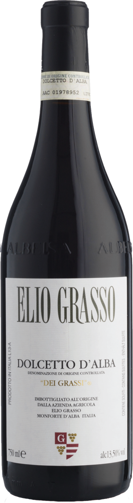 2024 Dolcetto d'Alba, Dei Grassi, Elio Grasso bottle shot.