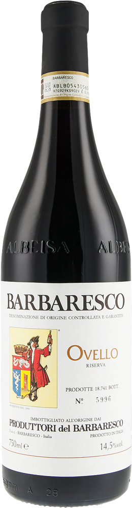 2017 Barbaresco Ovello Riserva, Produttori del Barbaresco bottle shot.