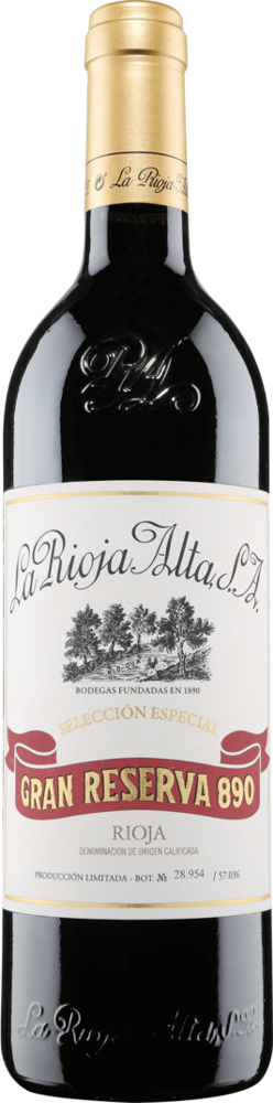 2010 Gran Reserva 890 Selección Especial, La Rioja Alta, Rioja bottle shot.