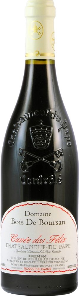 2021 Châteauneuf-du-Pape, Cuvée Félix, Domaine Bois de Boursan bottle shot.