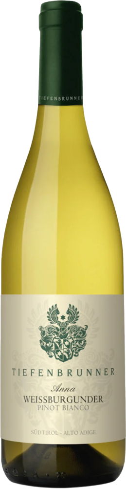2021 Anna Pinot Bianco, Tiefenbrunner, Alto Adige bottle shot.