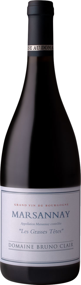 2020 Marsannay Les Grasses Têtes, Domaine Bruno Clair bottle shot.