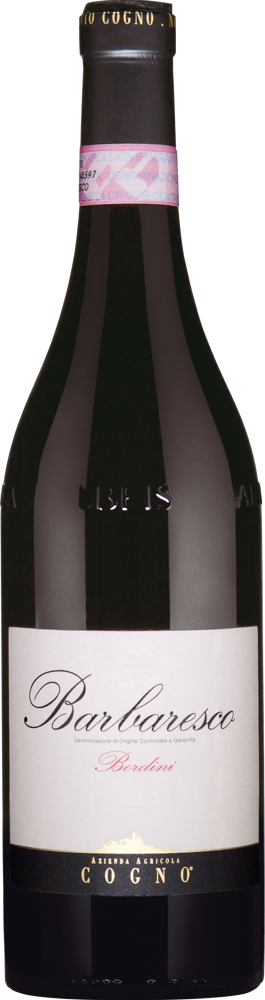 2020 Barbaresco Bordini, Elvio Cogno bottle shot.