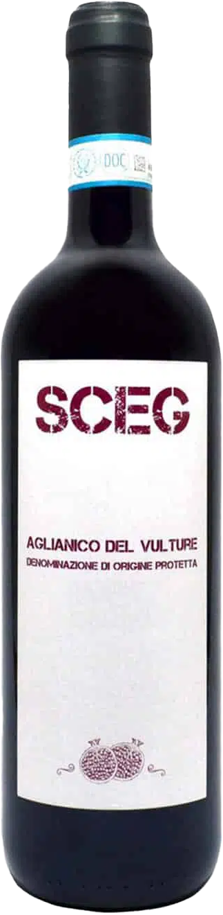 2018 Sceg Aglianico del Vulture, Elena Fucci, Basilicata bottle shot.