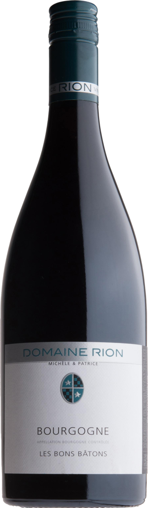 2023 Bourgogne Rouge Les Bons Bâtons, Domaine Michèle et Patrice Rion bottle shot.
