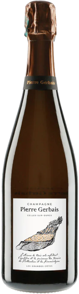 N/V Les Grandes Côtes Extra Brut, Pierre Gerbais (2011-2019 Base Vintages) bottle shot.