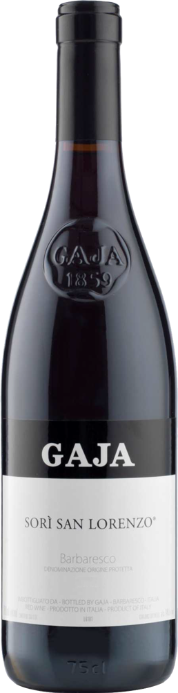 2020 Barbaresco Sorì San Lorenzo, Gaja, Langhe, Piedmont bottle shot.