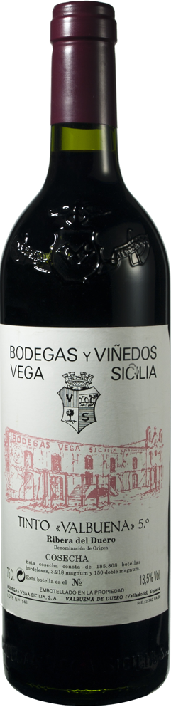 2016 Valbuena 5th, Vega-Sicilia, Ribera del Duero bottle shot.