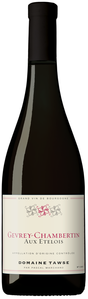2023 Gevrey-Chambertin Aux Etelois, Marchand-Tawse (Vignes de la Famille Tawse) bottle shot.