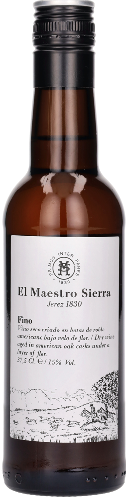 N/V Fino Sherry, El Maestro Sierra, Jerez bottle shot.