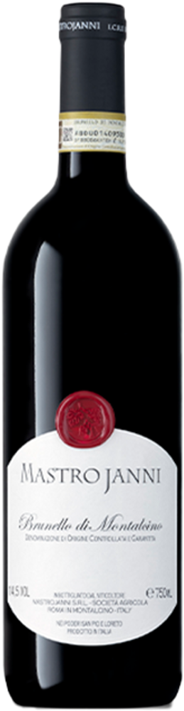 2018 Brunello di Montalcino, Mastrojanni bottle shot.